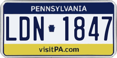 PA license plate LDN1847