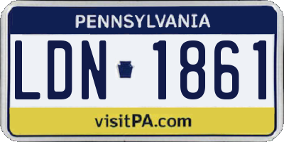 PA license plate LDN1861
