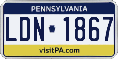PA license plate LDN1867