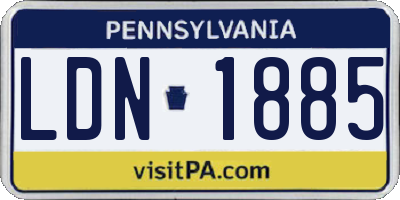 PA license plate LDN1885