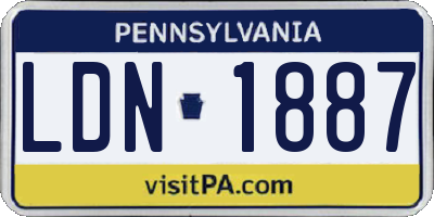 PA license plate LDN1887