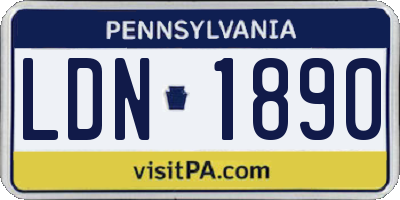 PA license plate LDN1890
