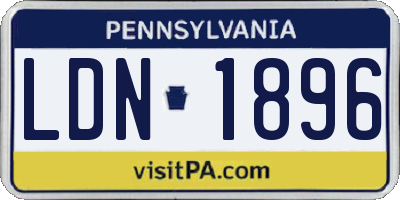 PA license plate LDN1896