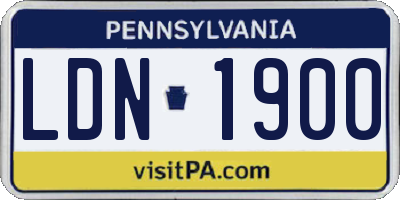 PA license plate LDN1900