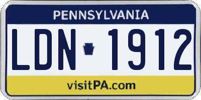 PA license plate LDN1912