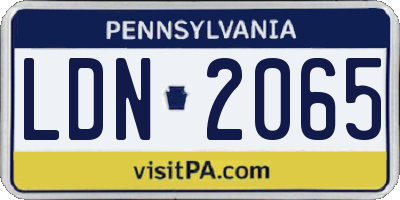 PA license plate LDN2065