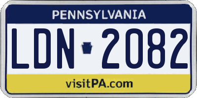 PA license plate LDN2082
