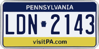 PA license plate LDN2143
