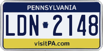 PA license plate LDN2148