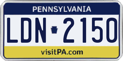 PA license plate LDN2150