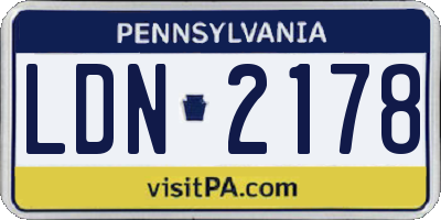 PA license plate LDN2178