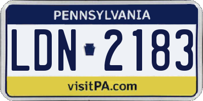 PA license plate LDN2183