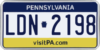 PA license plate LDN2198