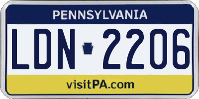 PA license plate LDN2206