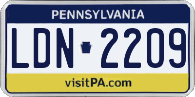 PA license plate LDN2209