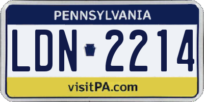 PA license plate LDN2214
