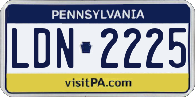 PA license plate LDN2225