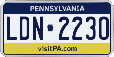 PA license plate LDN2230