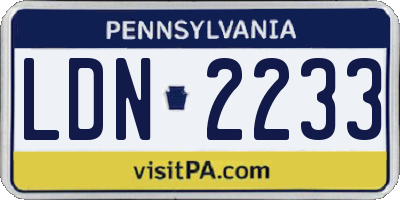 PA license plate LDN2233