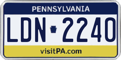 PA license plate LDN2240