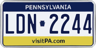 PA license plate LDN2244