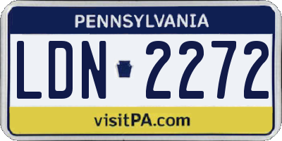 PA license plate LDN2272