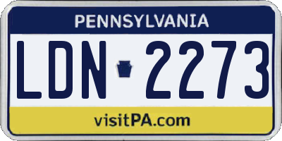 PA license plate LDN2273