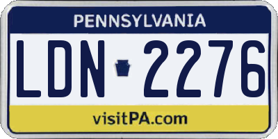 PA license plate LDN2276