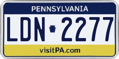 PA license plate LDN2277