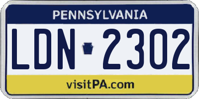 PA license plate LDN2302