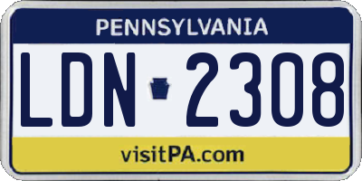PA license plate LDN2308