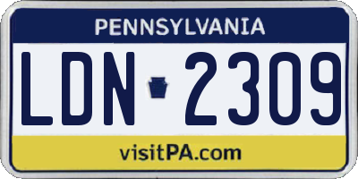 PA license plate LDN2309