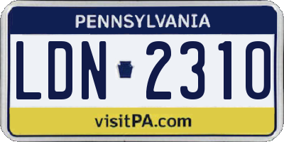 PA license plate LDN2310