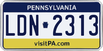 PA license plate LDN2313