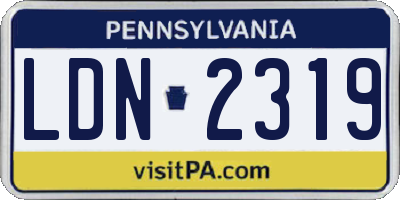 PA license plate LDN2319