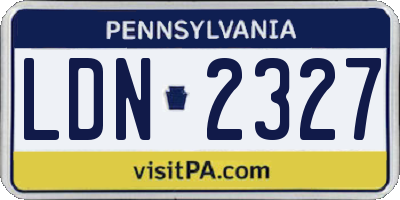 PA license plate LDN2327