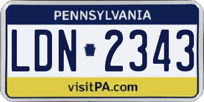 PA license plate LDN2343