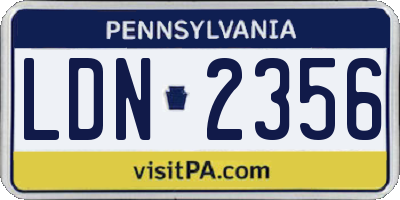 PA license plate LDN2356