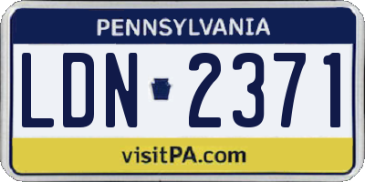 PA license plate LDN2371