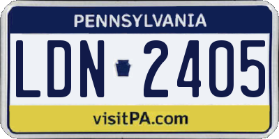 PA license plate LDN2405