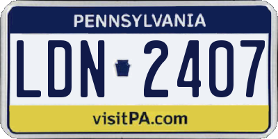 PA license plate LDN2407
