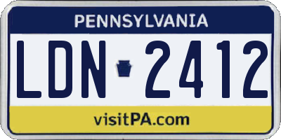 PA license plate LDN2412