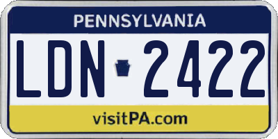 PA license plate LDN2422
