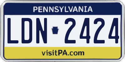 PA license plate LDN2424