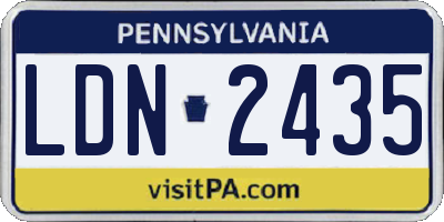 PA license plate LDN2435