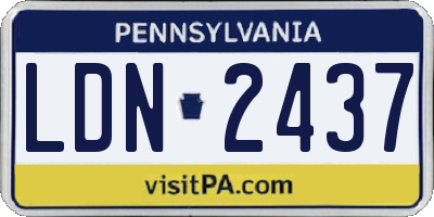 PA license plate LDN2437