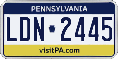 PA license plate LDN2445