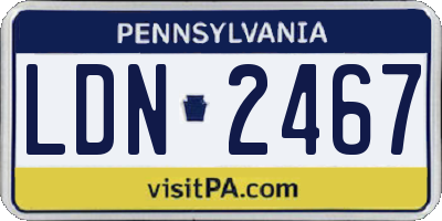 PA license plate LDN2467