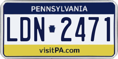 PA license plate LDN2471