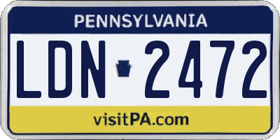 PA license plate LDN2472